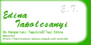 edina tapolcsanyi business card